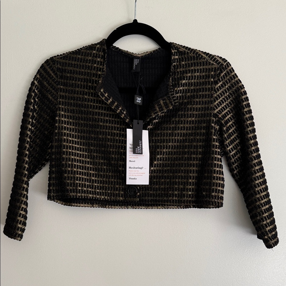 Lisa Marie Fernandez Black and Gold Textured Jacket